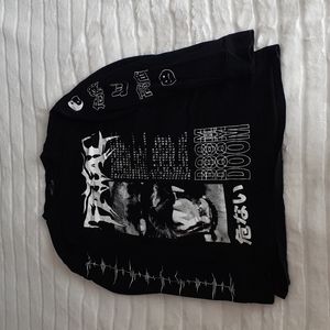 Long sleeve black graphic tee